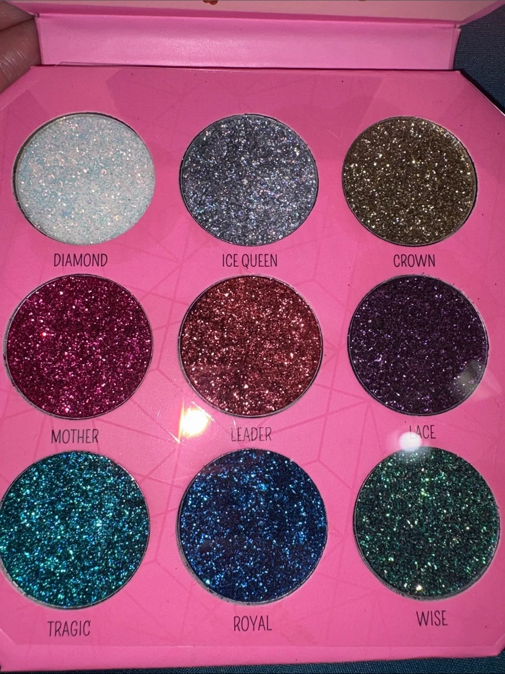 Profusion- 9 Shade Pressed Glitter Palette - Majestic Gems - Eyeshadow w/ primer